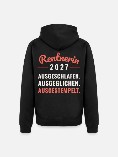 Rentnerin 2027 - Unisex Premium Bio Zip Hoodie - Schwarz