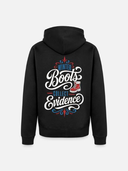 Winterstiefel – Winter Boots Collect Evidence - Unisex Premium Bio Zip Hoodie - Schwarz
