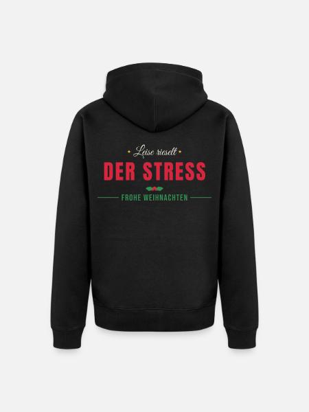 Leise rieselt der Stress - Weihnachten - Unisex Premium Bio Zip Hoodie - Schwarz