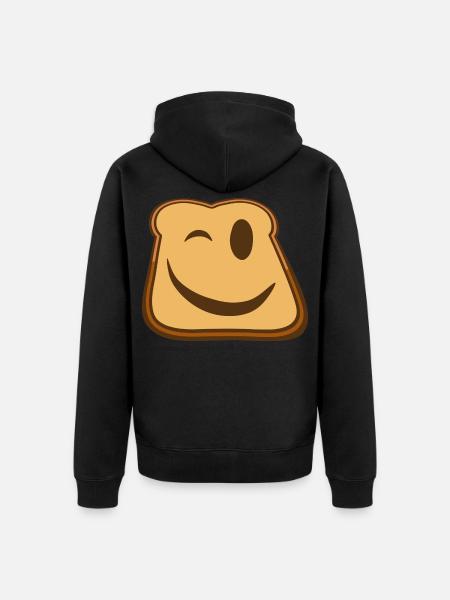 Winkender Toast Emoji - Unisex Premium Bio Zip Hoodie - Schwarz