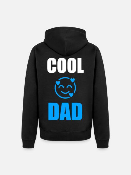 Cooles Papa-Emoji mit Herzen - Unisex Premium Bio Zip Hoodie - Schwarz