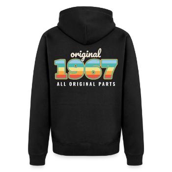 1967 Alle Originalteile Vintage-Geburtstag - Unisex Premium Bio Zip Hoodie - Schwarz - Hinten - Nico (187cm)
