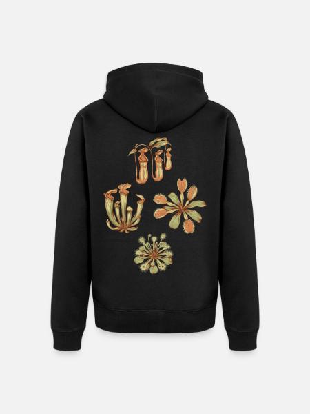 Fleischfresser Pflanzen - Unisex Premium Bio Zip Hoodie - Schwarz