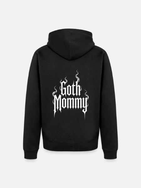 Goth-Mommy-Flammen-Typografie - Unisex Premium Bio Zip Hoodie - Schwarz