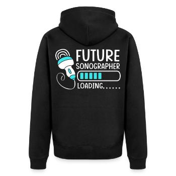 Kardiographie Kardiogramm - Unisex Premium Bio Zip Hoodie - Schwarz - Hinten - Nico (187cm)