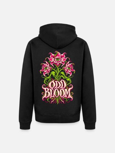 Ungewöhnliche Augenblüte - Unisex Premium Bio Zip Hoodie - Schwarz