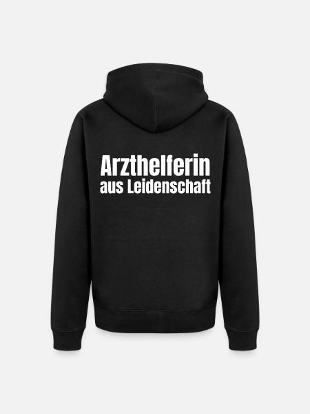 Arzthelferin aus Leidenschaft MFA Geschenk - Unisex Premium Bio Zip Hoodie - Schwarz