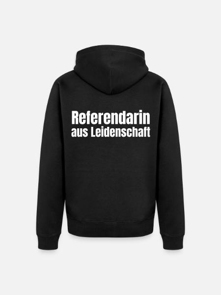 Referendarin aus Leidenschaft Lehramt Geschenk - Unisex Premium Bio Zip Hoodie - Schwarz