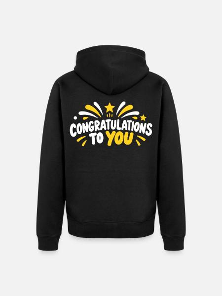 Herzlichen Glückwunsch an dich, Burst - Unisex Premium Bio Zip Hoodie - Schwarz