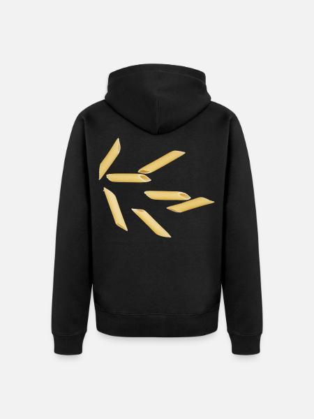 Pasta italiano rigate - Unisex Premium Bio Zip Hoodie - Schwarz