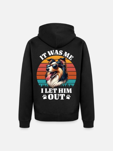 Lustige Langhaar Collie Sprüche - Unisex Premium Bio Zip Hoodie - Schwarz