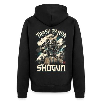 Trash Panda Shogun - Unisex Premium Bio Zip Hoodie - Schwarz - Hinten - Nico (187cm)