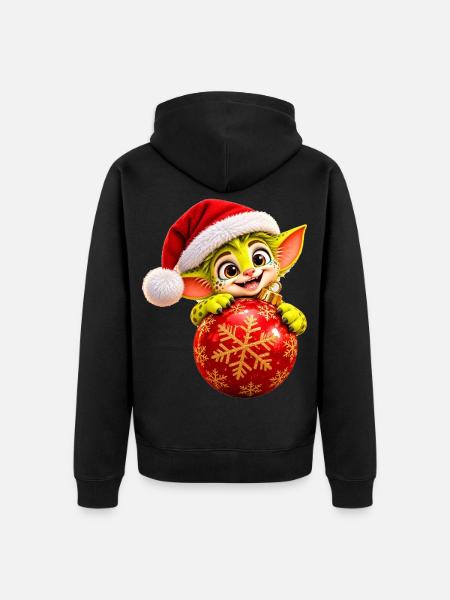Weihnachts-Wenuma  - Unisex Premium Bio Zip Hoodie - Schwarz