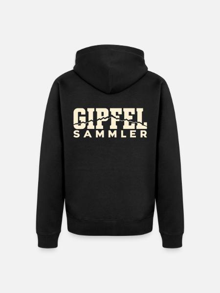 Gipfelsammler – Höhenprofil Retro - Unisex Premium Bio Zip Hoodie - Schwarz