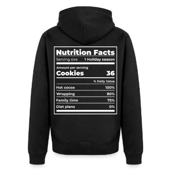 Feiertagswerte Kekse Kakao - Unisex Premium Bio Zip Hoodie - Schwarz - Hinten - Nico (187cm)