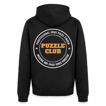 Professional Edge Piece Finder Puzzle Club - Unisex Premium Bio Zip Hoodie - Schwarz - Hinten - Nico (187cm)
