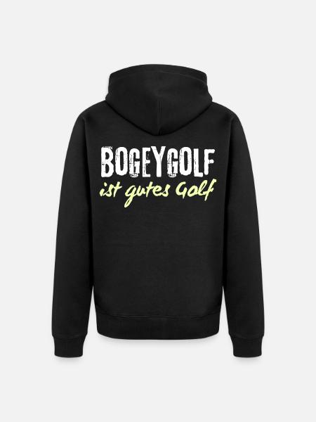 Bogeygolf ist gutes Golf - Unisex Premium Bio Zip Hoodie - Schwarz