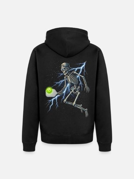Blitzskelett-Pickleball - Unisex Premium Bio Zip Hoodie - Schwarz