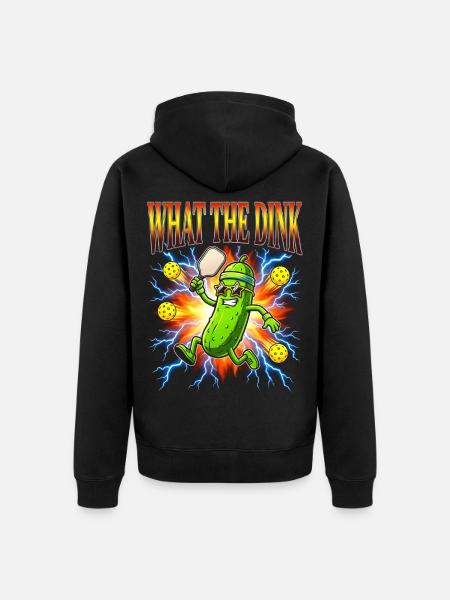 Was zum Teufel Funny Pickle - Unisex Premium Bio Zip Hoodie - Schwarz