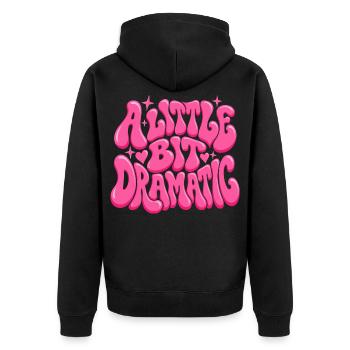 A Little Dramatic Pink Bubble Design - Unisex Premium Bio Zip Hoodie - Schwarz - Hinten - Nico (187cm)