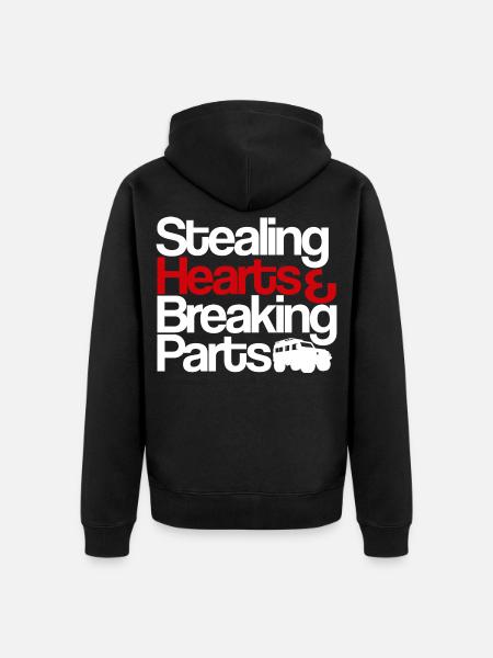 Herzen stehlen, Teile zerbrechen - Unisex Premium Bio Zip Hoodie - Schwarz