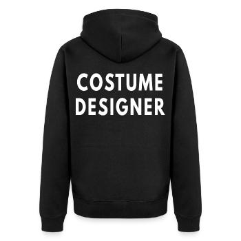 Kostümbildner | Kreativer Modekünstler - Unisex Premium Bio Zip Hoodie - Schwarz - Hinten - Nico (187cm)