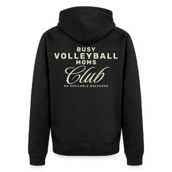 Volleyball Moms Club - Unisex Premium Bio Zip Hoodie - Schwarz - Hinten - Nico (187cm)