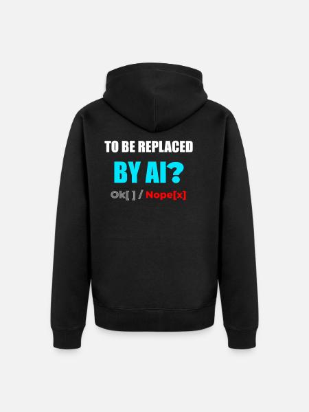 KI-Ersatz? Nopex1 Meme-Tee - Unisex Premium Bio Zip Hoodie - Schwarz