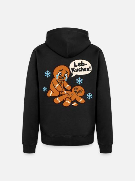 Leb-Kuchen! – Advent Spruch - Unisex Premium Bio Zip Hoodie - Schwarz