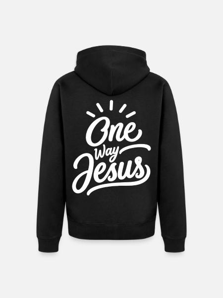 Einweg-Jesus-christlicher Glaube - Unisex Premium Bio Zip Hoodie - Schwarz