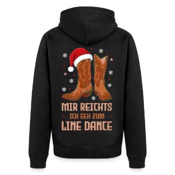 Mir Reichts Ich Geh Zum Line Dance Weihnachten - Unisex Premium Bio Zip Hoodie - Schwarz - Hinten - Nico (187cm)