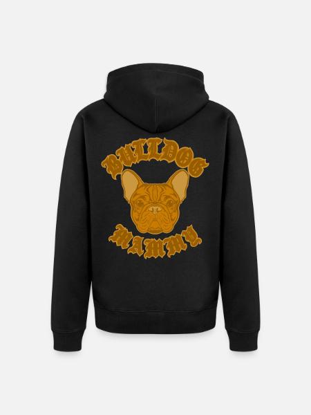 Bulldog-Mama-Emblem - Unisex Premium Bio Zip Hoodie - Schwarz
