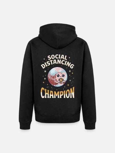 Social Distancing Champion - Unisex Premium Bio Zip Hoodie - Schwarz