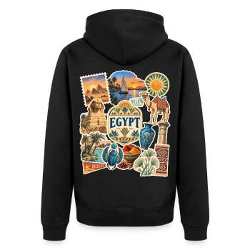 Ägypten Reisesticker - Unisex Premium Bio Zip Hoodie - Schwarz - Hinten - Nico (187cm)