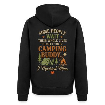 Some People Wait Their Whole Lives To Meet Their - Unisex Premium Bio Zip Hoodie - Schwarz - Hinten - Nico (187cm)