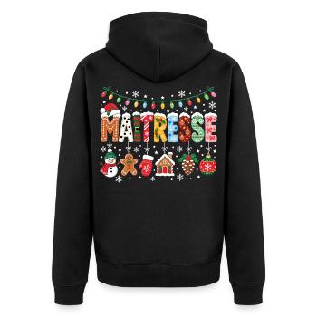 Weihnachtslehrer-Lehrer-Party zum Jahresende - Unisex Premium Bio Zip Hoodie - Schwarz - Hinten - Nico (187cm)
