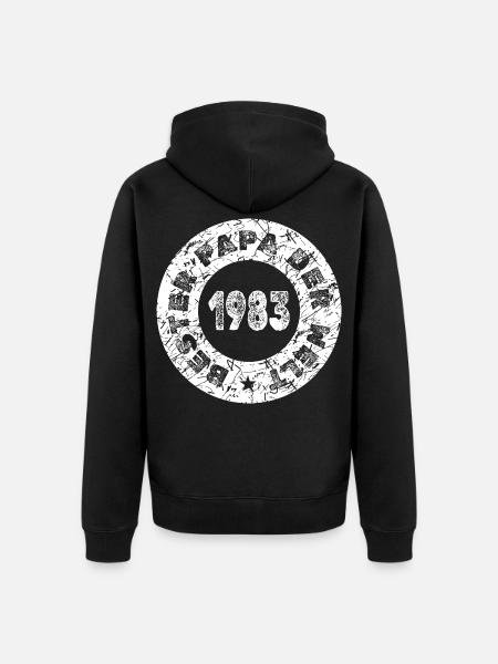 1983 - Unisex Premium Bio Zip Hoodie - Schwarz