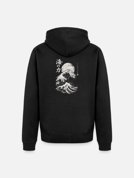 Japanese Great Wave – Japanese Art - Unisex Premium Bio Zip Hoodie - Schwarz