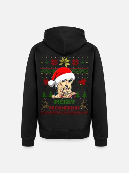 Archimedes Merry Archimedmas - Unisex Premium Bio Zip Hoodie - Schwarz