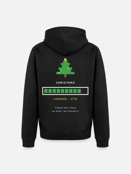 Weihnachten lädt lustigen Countdown-Jumper - Unisex Premium Bio Zip Hoodie - Schwarz
