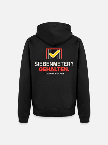 Siebenmeter? Gehalten. - Unisex Premium Bio Zip Hoodie - Schwarz