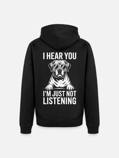 Mastiff Sprüche Hunde Lustiges Mastiff Geschenk - Unisex Premium Bio Zip Hoodie - Schwarz