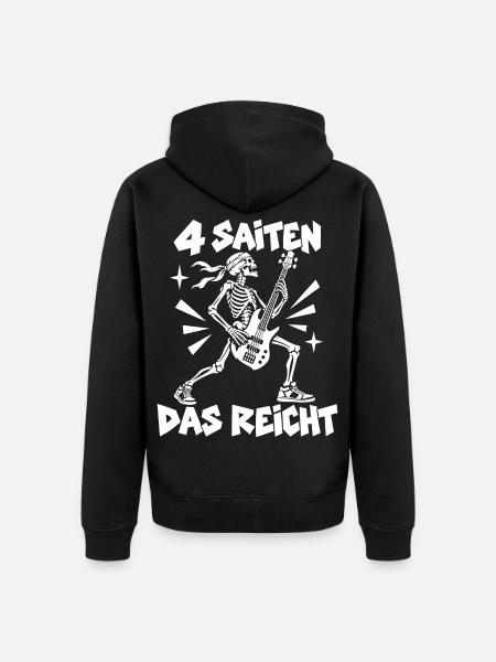 Vier Saiten reichen - Unisex Premium Bio Zip Hoodie - Schwarz