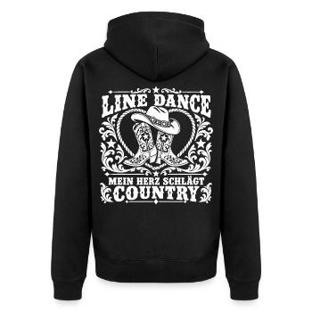 Cowboy Boots Country - Unisex Premium Bio Zip Hoodie - Schwarz - Hinten - Nico (187cm)