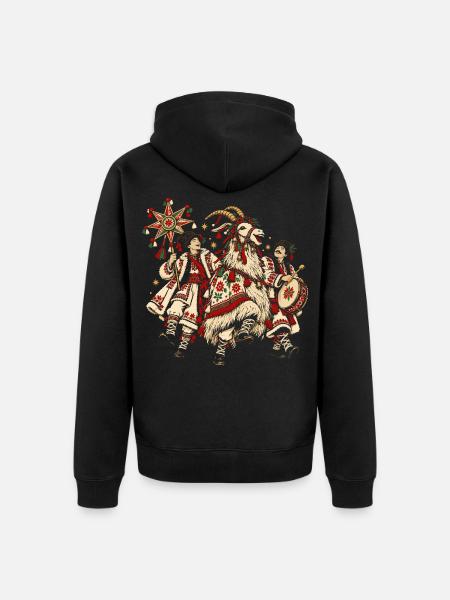 Slawische Weihnachtslieder – Volksziegenparade - Unisex Premium Bio Zip Hoodie - Schwarz
