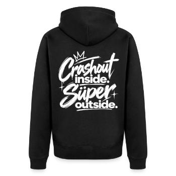 Urban Graffiti Script - Unisex Premium Bio Zip Hoodie - Schwarz - Hinten - Nico (187cm)