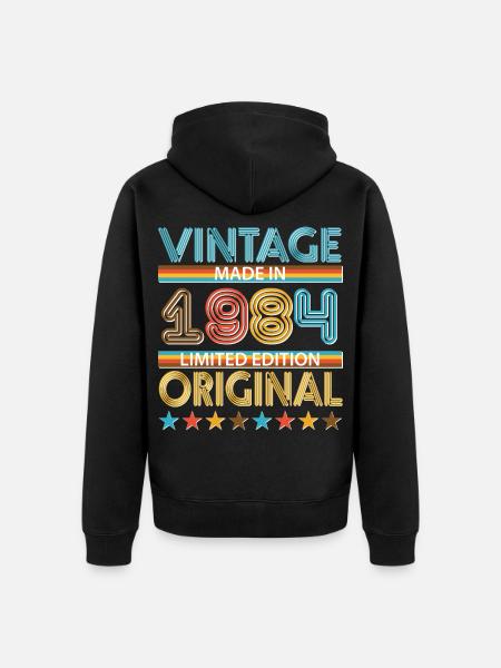1984 - Unisex Premium Bio Zip Hoodie - Schwarz