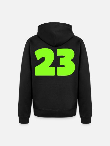 23 - Unisex Premium Bio Zip Hoodie - Schwarz