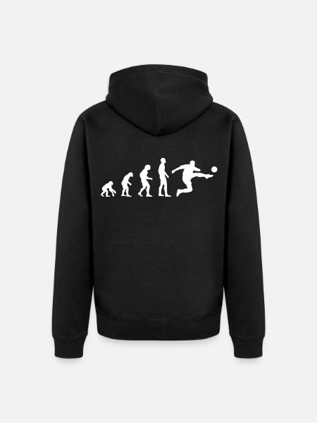 Fußballer Evolution - Unisex Premium Bio Zip Hoodie - Schwarz