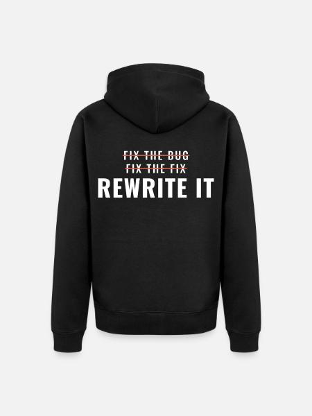 Bug beheben Umschreiben Softwareingenieur - Unisex Premium Bio Zip Hoodie - Schwarz